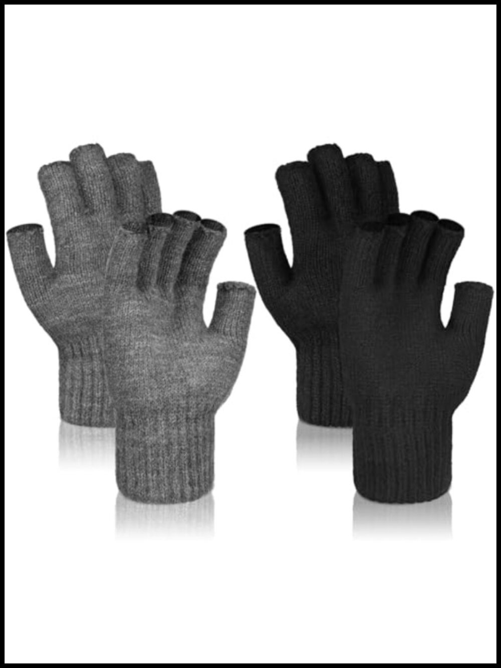 Alpaca Fingerless Gloves Unisex Knit Warm Typing Half Finger Mittens